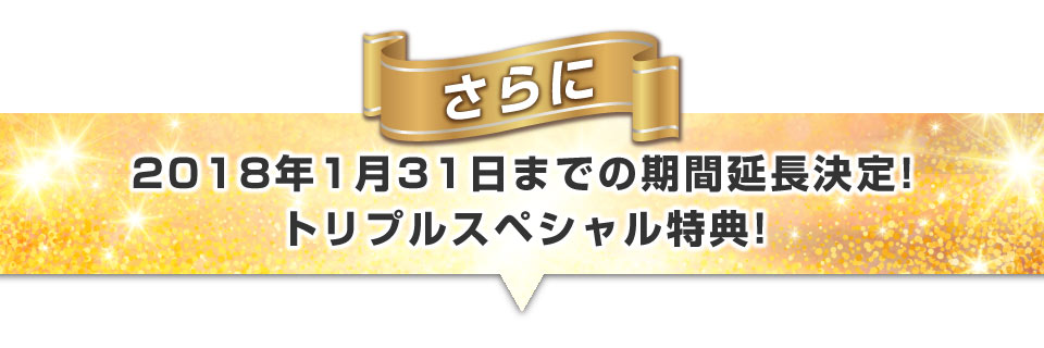 ▼さらに2018年12月31日までの先行申し込み限定！トリプルスペシャル特典！