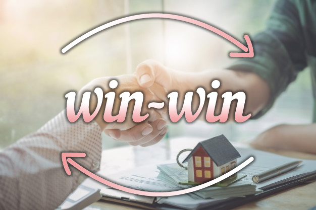 相乗効果・Win-Winの関係を連想させるイメージ画像