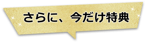 さらに、今だけ特典