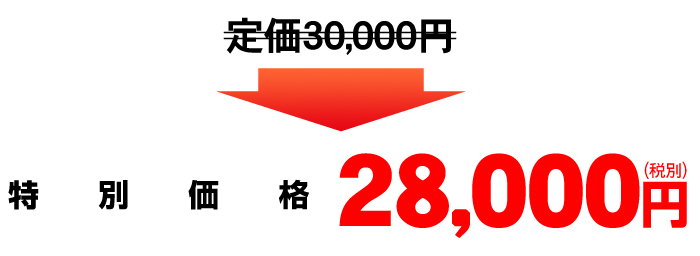 定価30,000円→特別価格28,000円（税別）