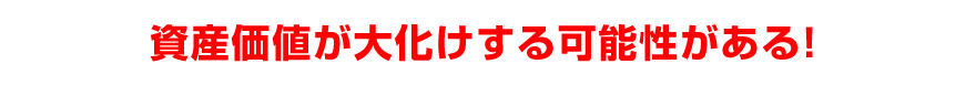 資産価値が大化けする可能性がある！